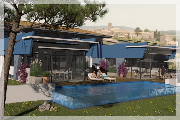 Perspective vue 3  maison d'architecte